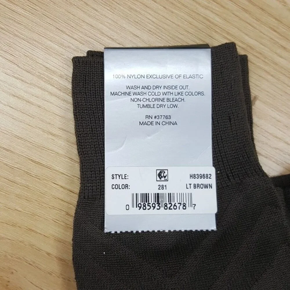 PERRY ELLIS Mens Dress Socks Brown Luxury Nylon Textured Ultra Soft Comfort